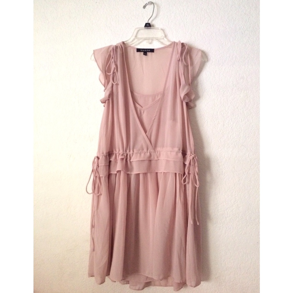 Dusty Pink Strapless Dress